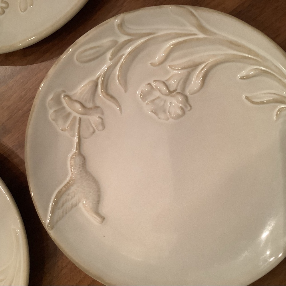 3 pottery, barn, signs of spring set of three salad or appetizer plates - Picture 5 of 7